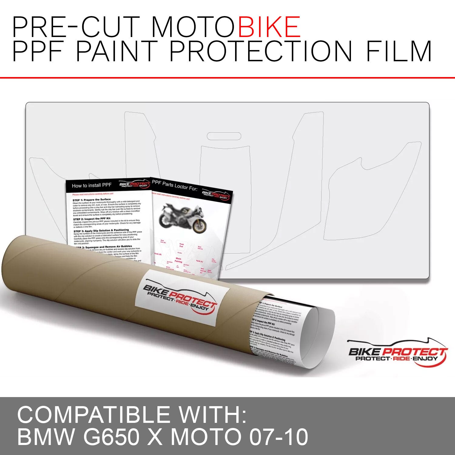 BMW G650X Moto (2007 - 2010) PPF Paint Protection Film Kit