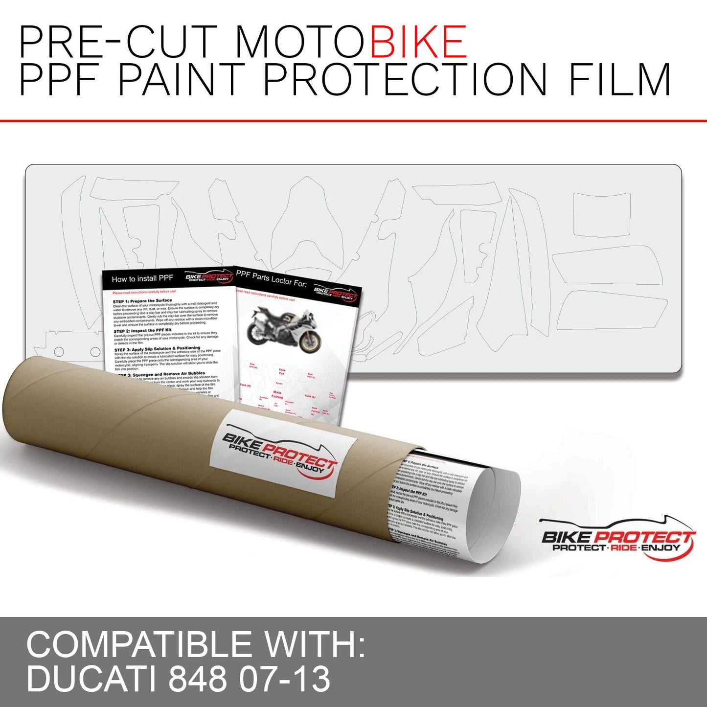 Ducati 848 (2007 - 2013) PPF Paint Protection Film Kit