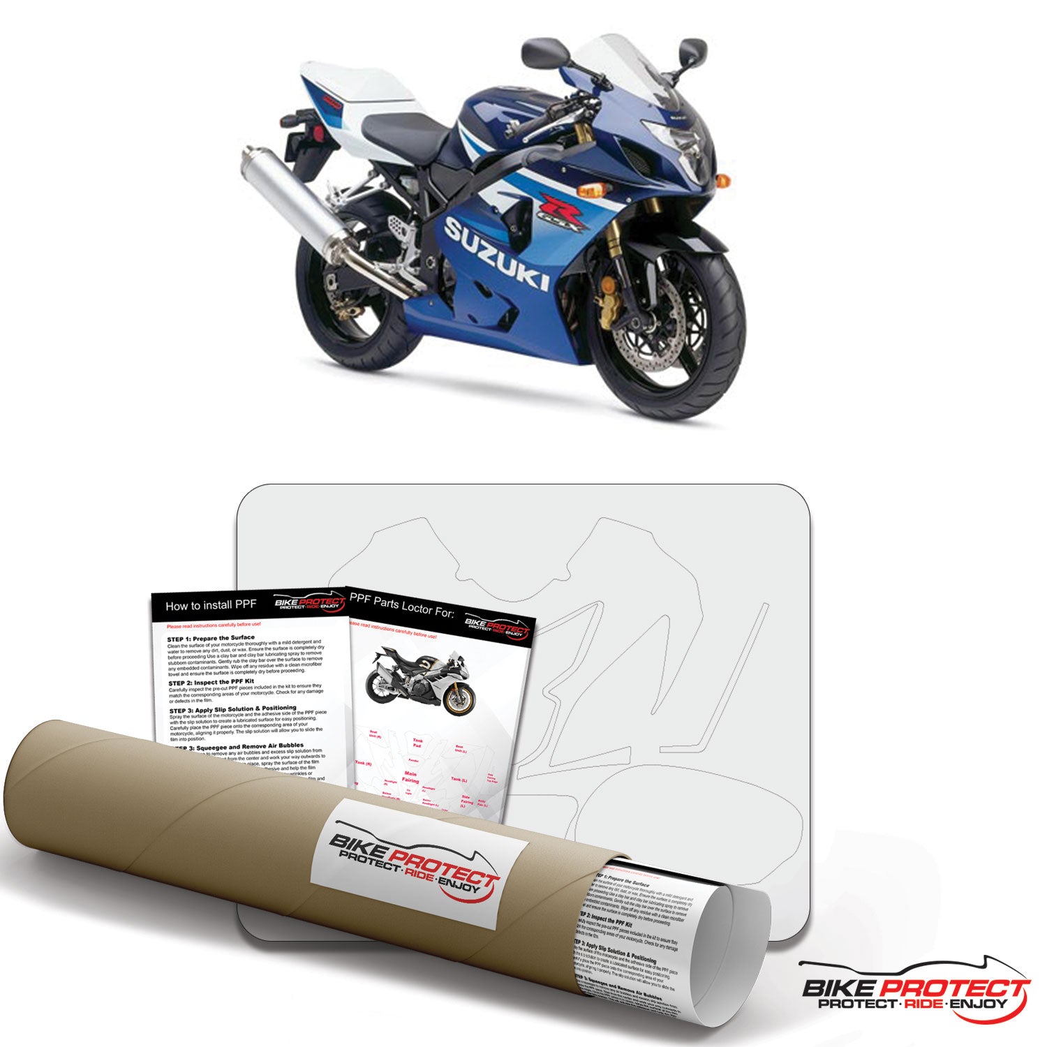 Suzuki GSX-R 600 / 750 (2004 - 2005) PPF Paint Protection Film Kit