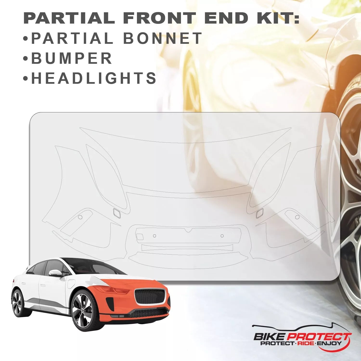 Jaguar F-Type SVR (2016 - 2020) PPF Paint Protection Film Partial Front End Kit