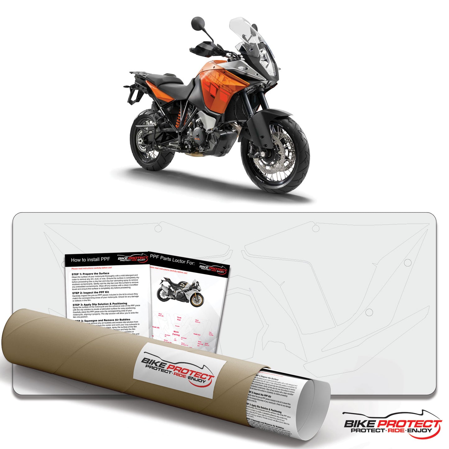 KTM 1190 Adventure R (2013-2017) PPF Paint Protection Film Kit