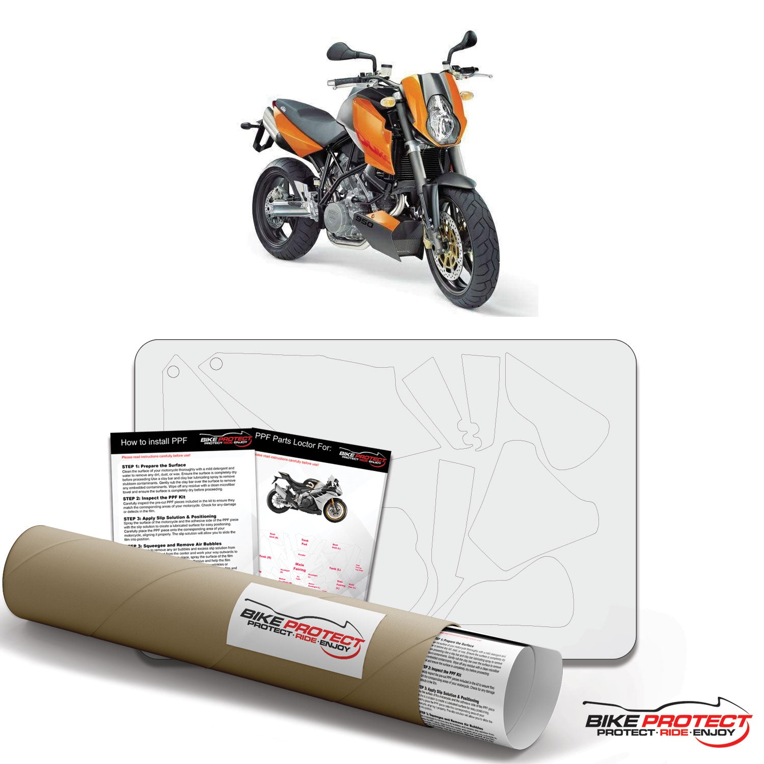 KTM 990 SuperDuke (2005-2006) PPF Paint Protection Film Kit