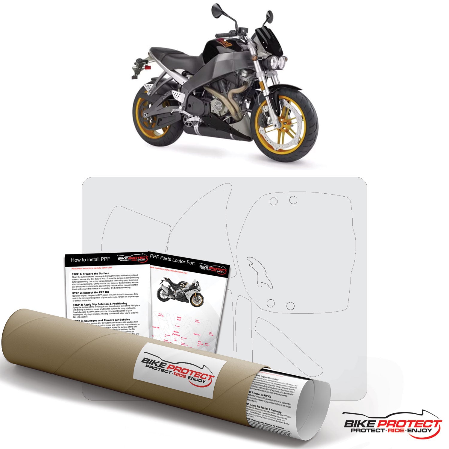 Buell XB12S Lightning (2003 - 2010) PPF Paint Protection Film Kit