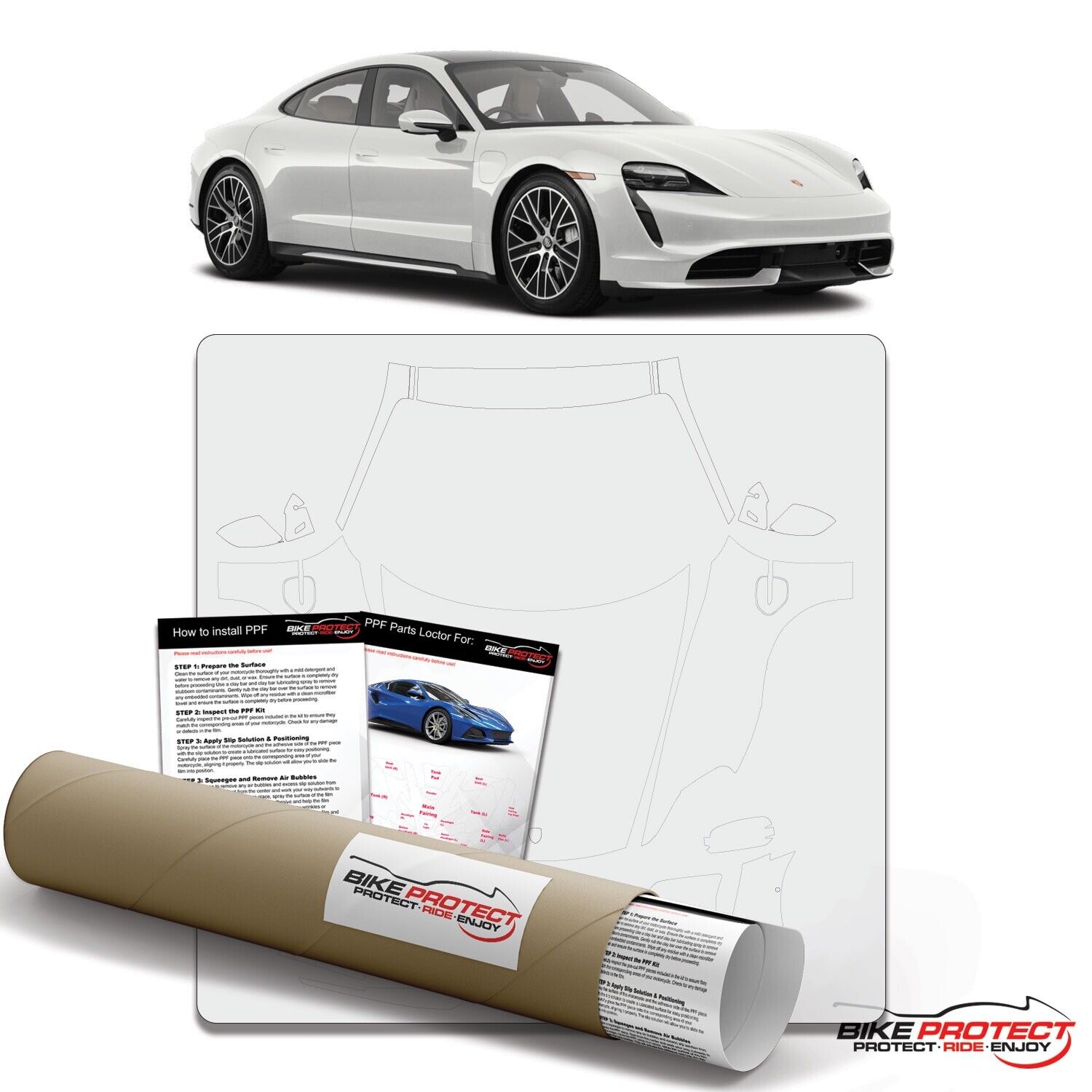 Porsche Taycan 4s (2020 - 2025) PPF Paint Protection Film Kit