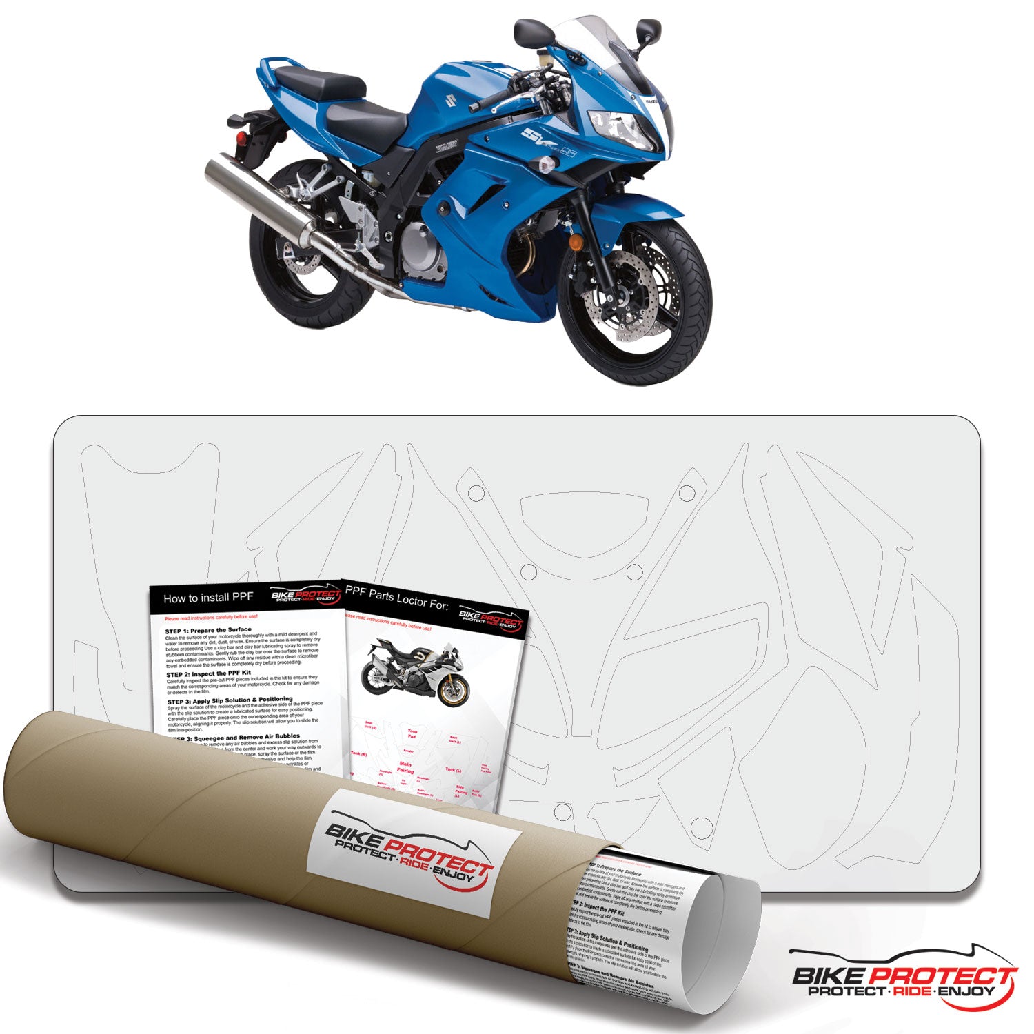 Suzuki SV650S Sport (2008 - 2012) PPF Paint Protection Film Kit