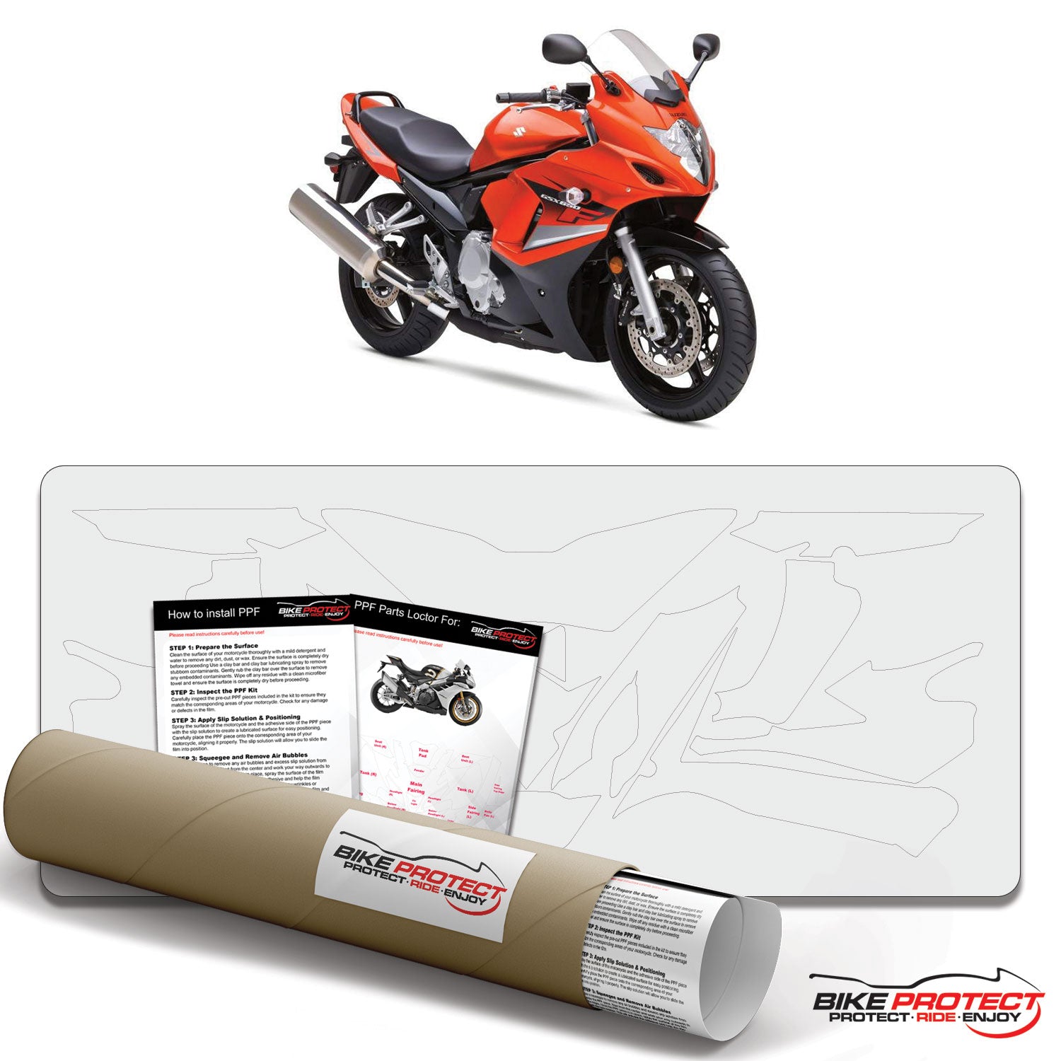 Suzuki GSX650F (2008 - 2016) PPF Paint Protection Film Kit