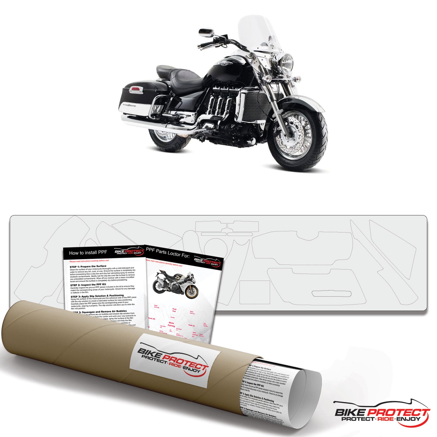 Triumph Rocket 3 Touring (2008 - 2009) PPF Paint Protection Film Kit