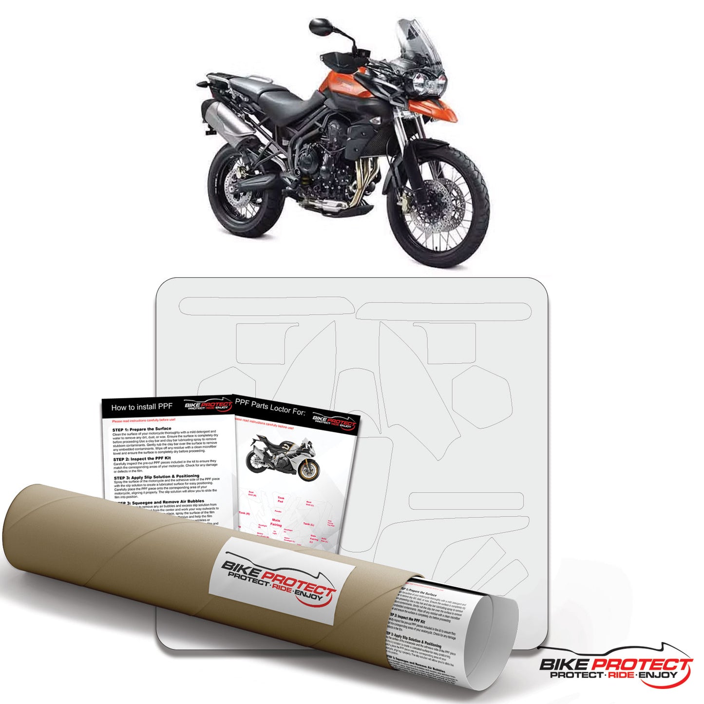 Triumph Tiger 800XC (2011 - 2014) PPF Paint Protection Film Kit