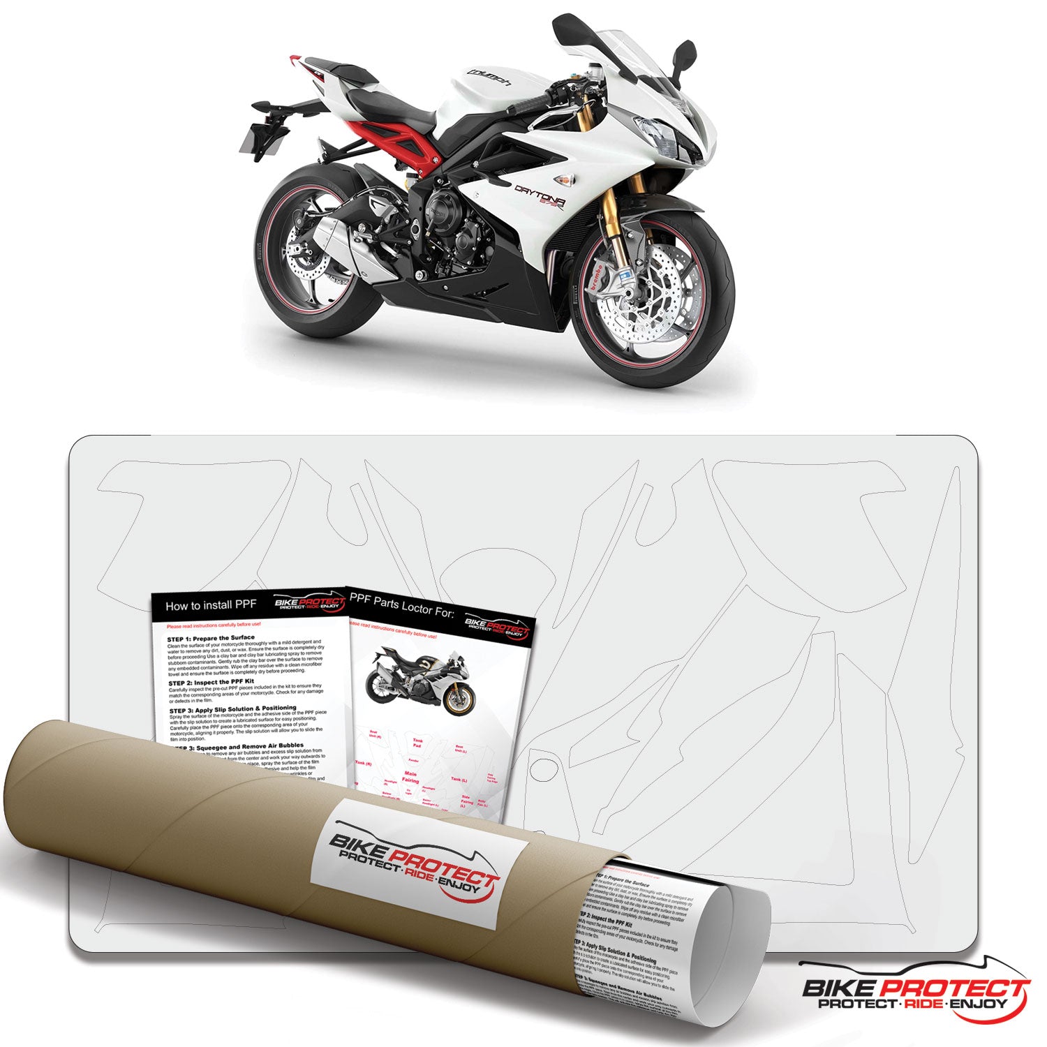 Triumph Daytona 675 (2012 - 2016) PPF Paint Protection Film Kit
