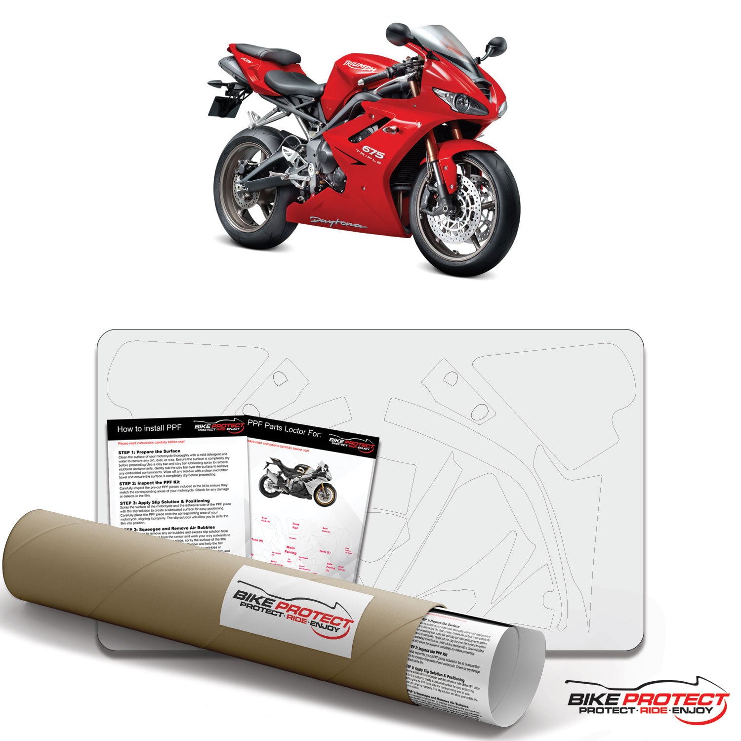 Triumph Daytona 675 (2009 - 2012) PPF Paint Protection Film Kit