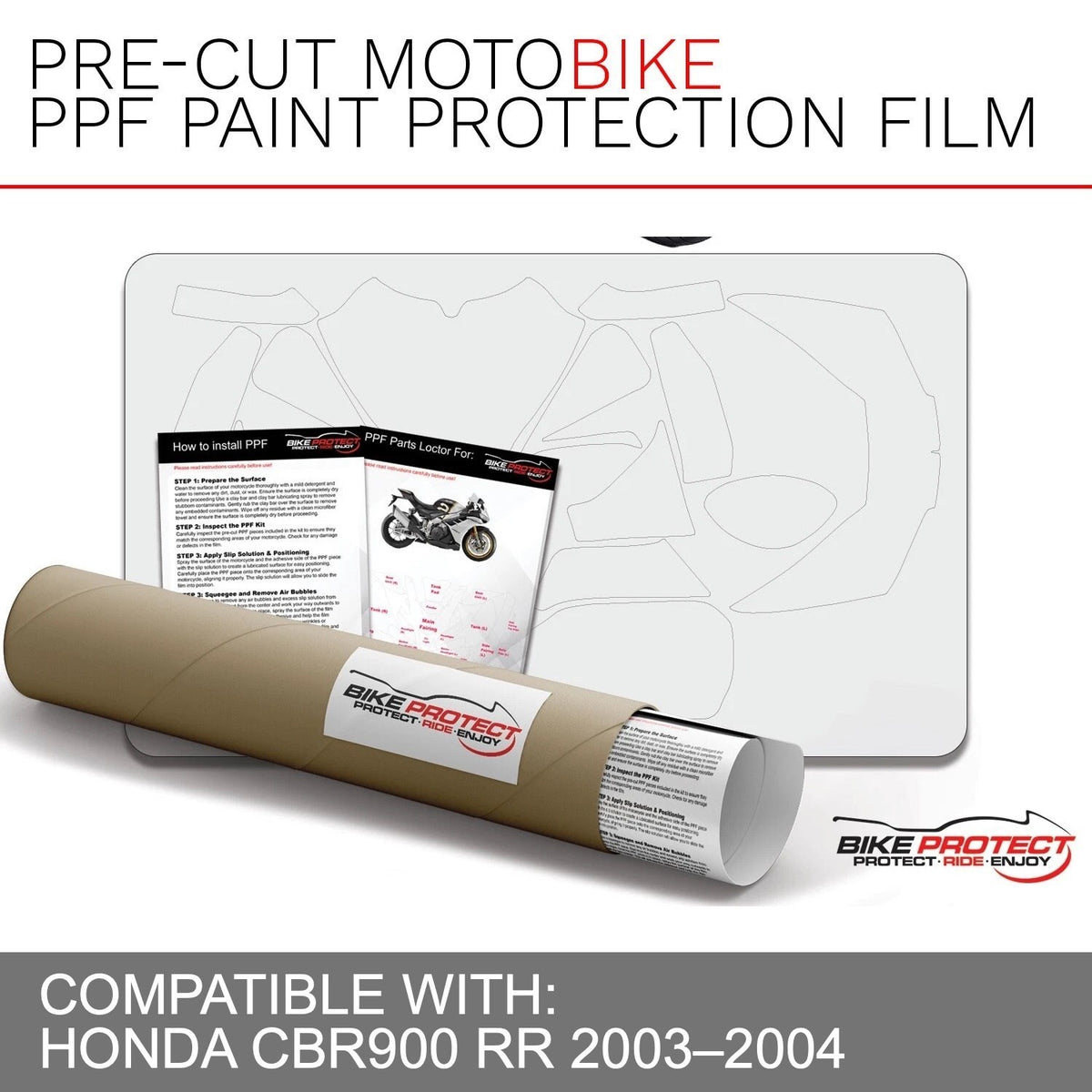 Honda CBR900 RR Fireblade (2003-2004) PPF Paint Protection Film Kit